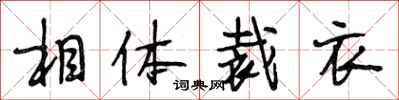 段相林相体裁衣行书怎么写