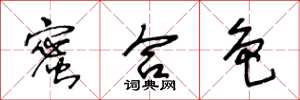 王冬龄蜜合色草书怎么写
