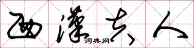 朱锡荣西汉夫人草书怎么写