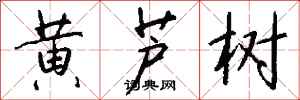 钱沛云黄芦树行书怎么写