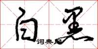曾庆福白黑草书怎么写