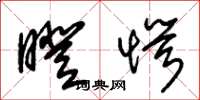 朱锡荣瞪愕草书怎么写