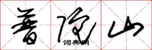 朱锡荣普陀山草书怎么写