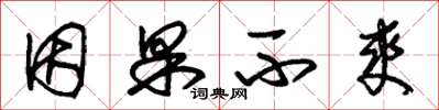 朱锡荣因果不爽草书怎么写