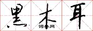 钱沛云黑木耳行书怎么写