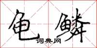 侯登峰龟鳞楷书怎么写