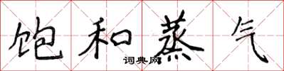 侯登峰饱和蒸气楷书怎么写