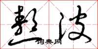 曾庆福熬波草书怎么写