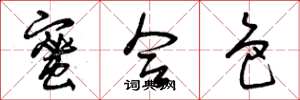 曾庆福蜜合色草书怎么写
