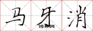 侯登峰马牙消楷书怎么写