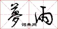 曾庆福梦雨草书怎么写