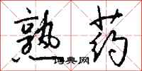 钱沛云熟药行书怎么写