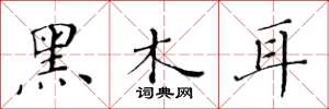 黄华生黑木耳楷书怎么写