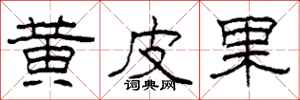柯春海黄皮果隶书怎么写