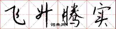钱沛云飞升腾实行书怎么写