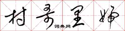 梁锦英村哥里妇草书怎么写
