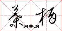 梁锦英叶柄草书怎么写