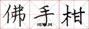 骆恒光佛手柑楷书怎么写