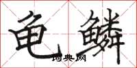 骆恒光龟鳞楷书怎么写