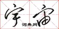 骆恒光宇宙草书怎么写