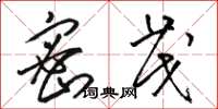 骆恒光密茂草书怎么写