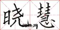 骆恒光晓慧楷书怎么写
