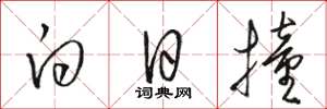 骆恒光白日撞草书怎么写