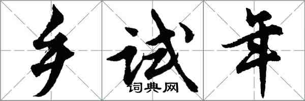 胡问遂乡试年行书怎么写
