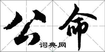 胡问遂公命行书怎么写