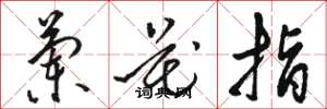 骆恒光兰花指草书怎么写
