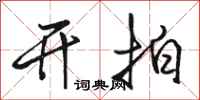 骆恒光开拍行书怎么写