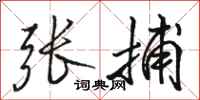 骆恒光张捕行书怎么写