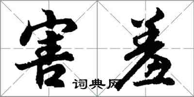 胡问遂害羞行书怎么写