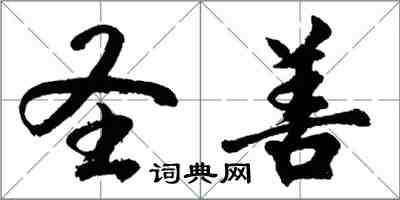 胡问遂圣善行书怎么写