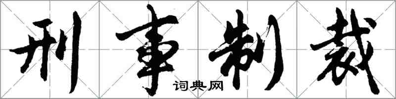 胡问遂刑事制裁行书怎么写