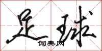 骆恒光足球行书怎么写