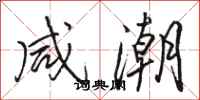 骆恒光咸潮行书怎么写