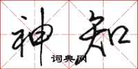 骆恒光神知行书怎么写