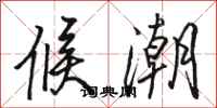 骆恒光候潮行书怎么写