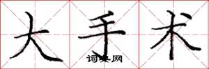 庞中华大手术楷书怎么写
