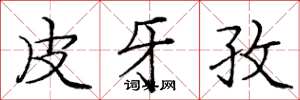 庞中华皮牙孜楷书怎么写