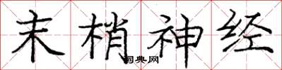 庞中华末梢神经楷书怎么写