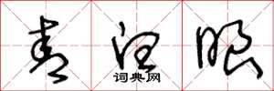 王冬龄青白眼草书怎么写