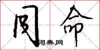 钱沛云同命行书怎么写