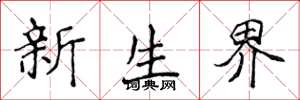 侯登峰新生界楷书怎么写
