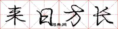 庞中华来日方长行书怎么写