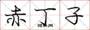 庞中华赤丁子行书怎么写