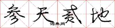 庞中华参天贰地行书怎么写