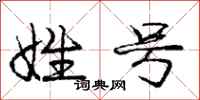 庞中华姓号行书怎么写