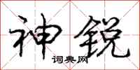 庞中华神锐行书怎么写